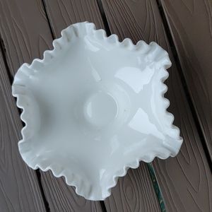 Hobnail Milk Glass Compote Dish